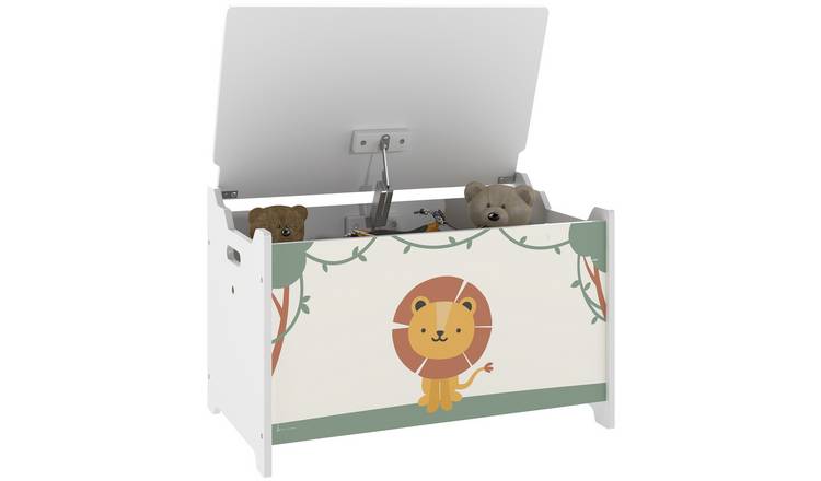 Aiyaplay Kids Lidded Safety Hinge Toy Box - Green