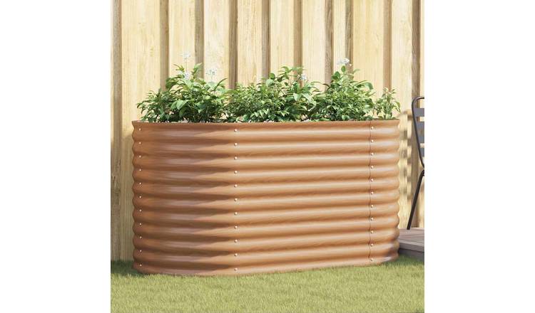 Walplus Steel Raised Garden Bed - Brown V2 - 160 x 80 x 81 cm