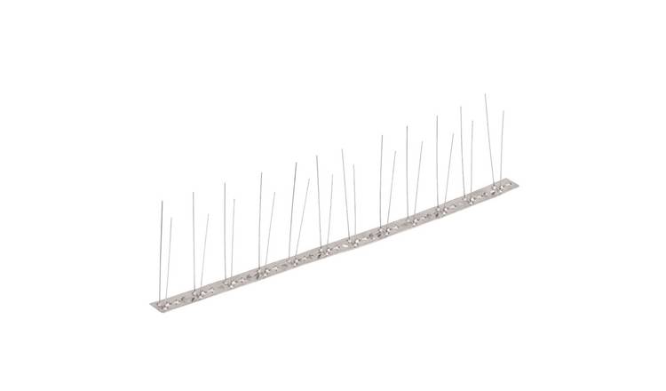 Walplus Set of 20 Stainless Steel 5 Rows Bird Spikes - White - 1000 cm