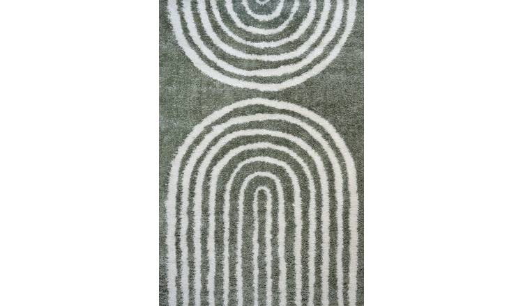 The Rugs Green Moodi Rainbow Shaggy Rug - 200 x 290cm