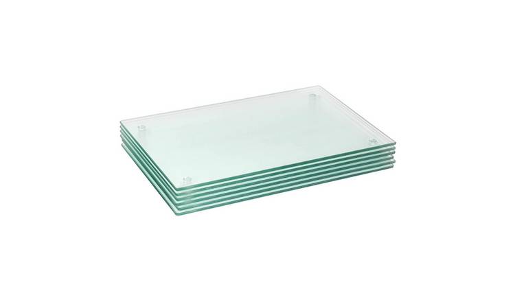 Harbour Housewares Clear Glass Placemats - Set of 6 - 40 x 30cm