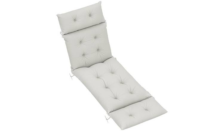 Outsunny Outdoor Sun Lounger Cushions with Ties - Light Grey