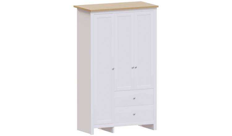 Vida Designs Arlington 3 Door 2 Drawer Wardrobe - White