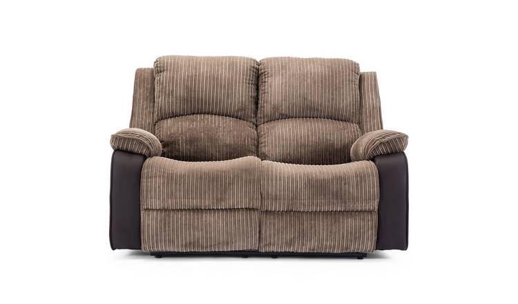Furniture Online Postana Manual Recliner 2 Seater Fabric Sofa – Brown