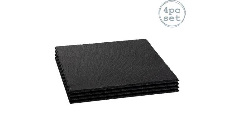 Argon Tableware Square Slate Serving Platters - Pack of 4
