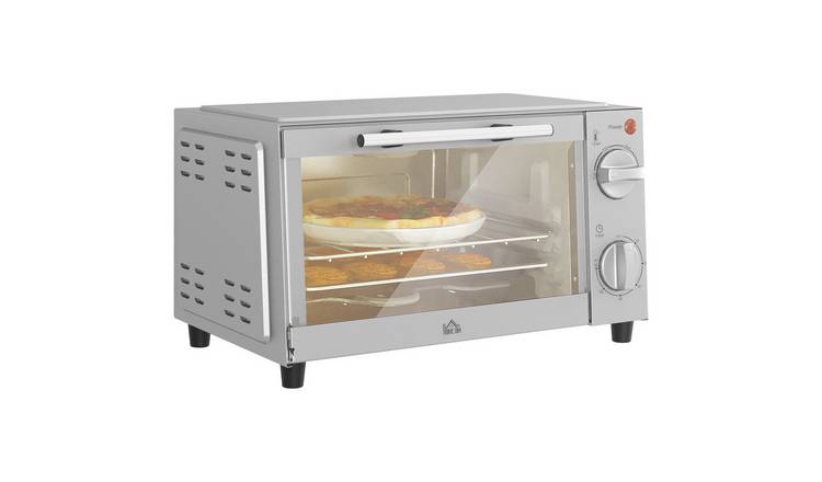 HOMCOM Countertop Oven with Adjustable Temperature and Timer - Silver