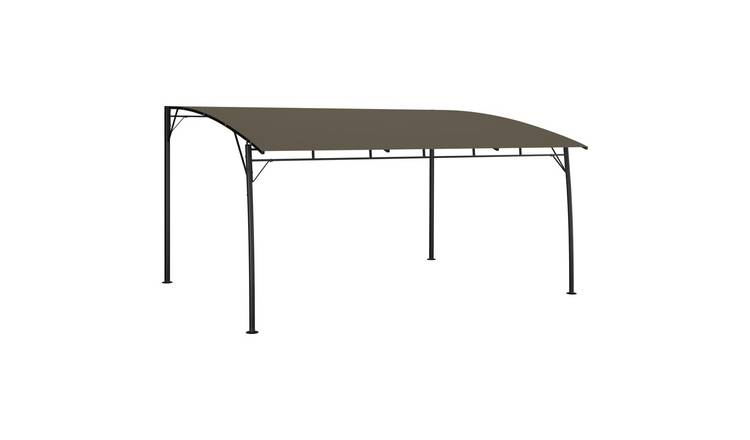 Walplus 4 x 3 x 2.55 m Garden Sunshade Awning - Taupe