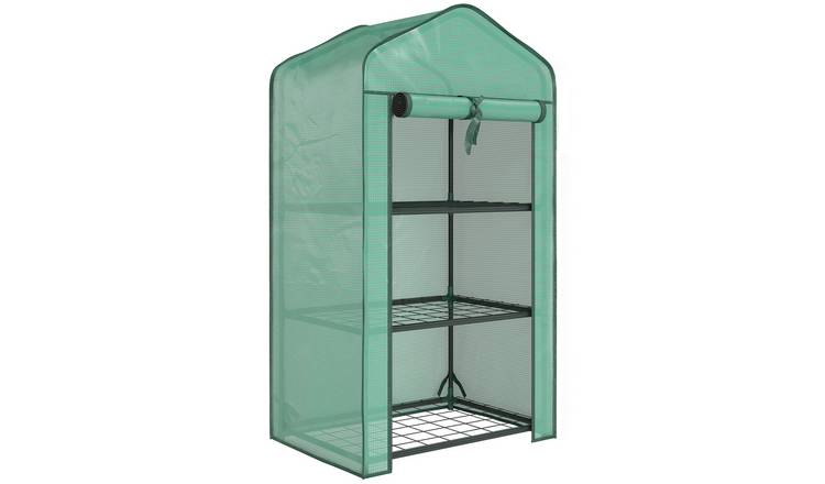 Outsunny 3 Tier PE Cover Mini Greenhouse - Green