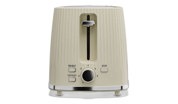Cello Textured 2 Slice Toaster - Vanilla Cream