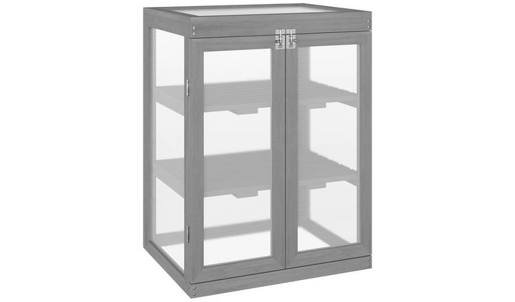 Outsunny Wood Polycarbonate Cold Frame Greenhouse – Dark Grey