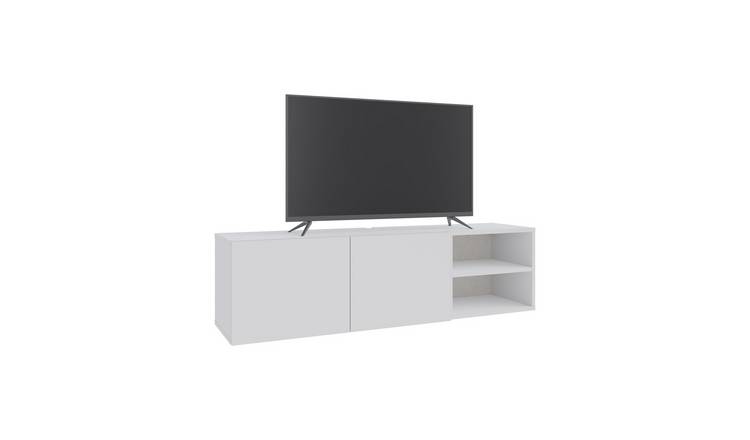Decortie Conrad Floating TV Unit Particleboard Matt Finish - White