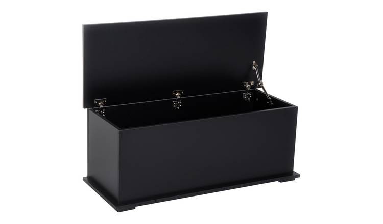 HOMCOM Large 113L Safety Hinged Lid Shoe Bench -  Black