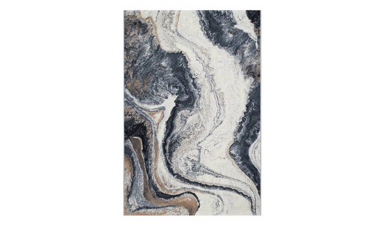Mega Flooring Blue Modern Abstract Rug - 80 x 150cm