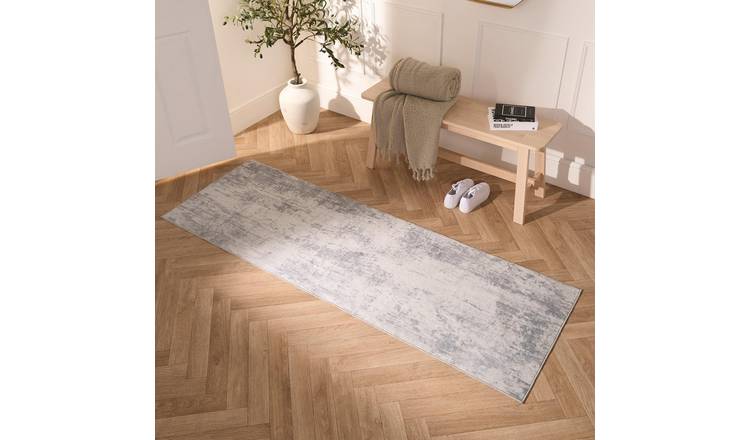 OHS Washable Abstract Printed Runner Rug - 66 x 200cm