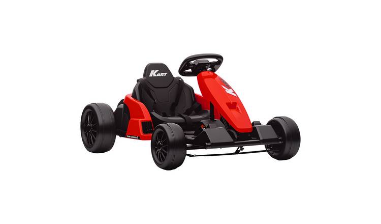 AIYAPLAY 24V 6 to 12 Years Drift Mode Adjustable Seat Electric Go Kart – Red
