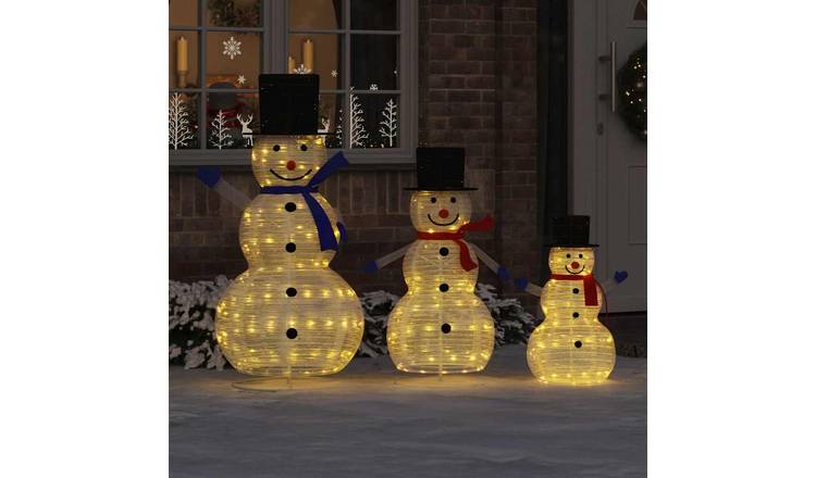 Walplus Pack of 3 Christmas Snowman - Warm White - 55 x 122 cm