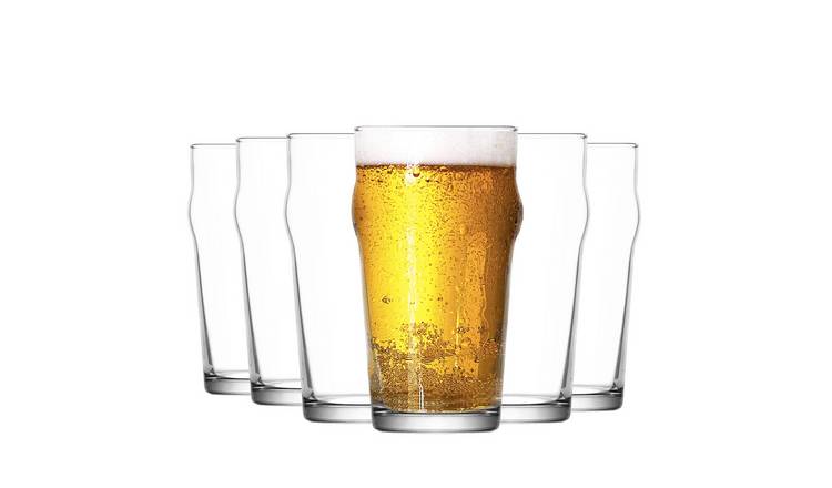 LAV Noniq Pint Beer Glasses - Clear - Pack of 6