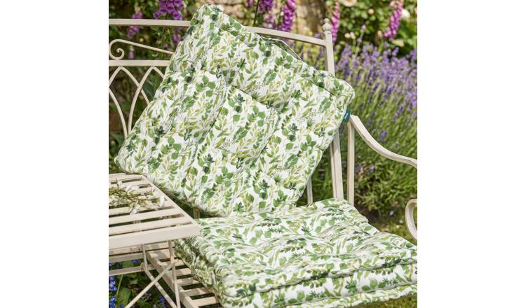 Dibor Set of 4 Meadowbrook Outdoor Garden Chair Cushion Seat Pads - Green