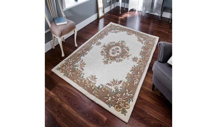 Mega Flooring White Traditional Bordered Rug - 80 x 150cm