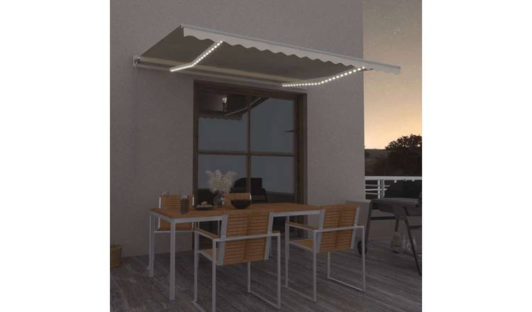 Walplus Electric Polyester Retractable Awning - Cream - 400x300 cm
