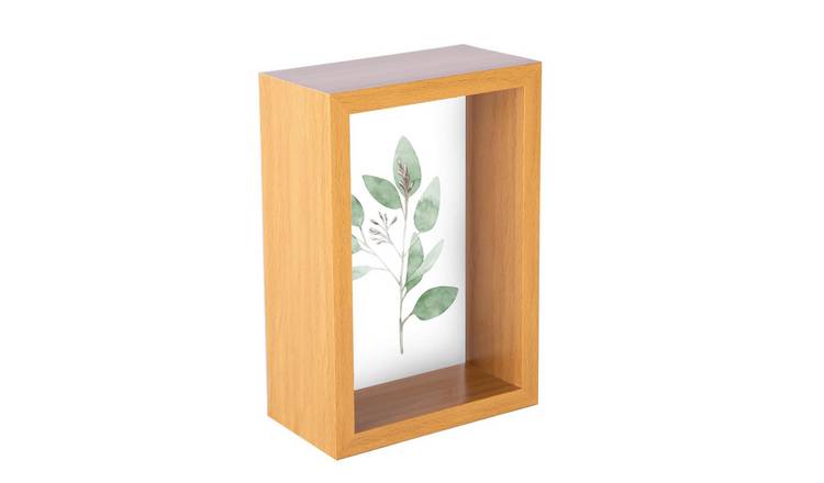 Nicola Spring 3D Deep Box Photo Frame - 4 x 6" - Light Wood