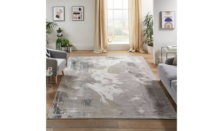 Mega Flooring Blue Modern Abstract Rug - 80 x 150cm