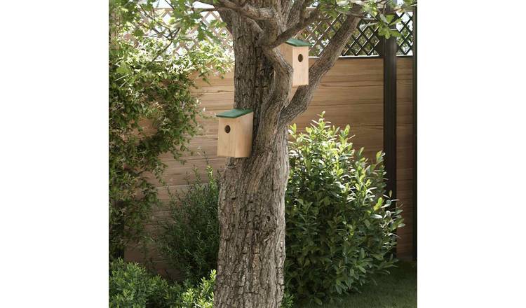 Walplus Pack of 10 Wood Bird Houses Solid Firwood - 12 x 12 x 22 cm
