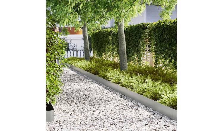 Walplus Pack of 50 Galvanised Steel Lawn Edging - Silver - 100 x 0.05 x 20 cm