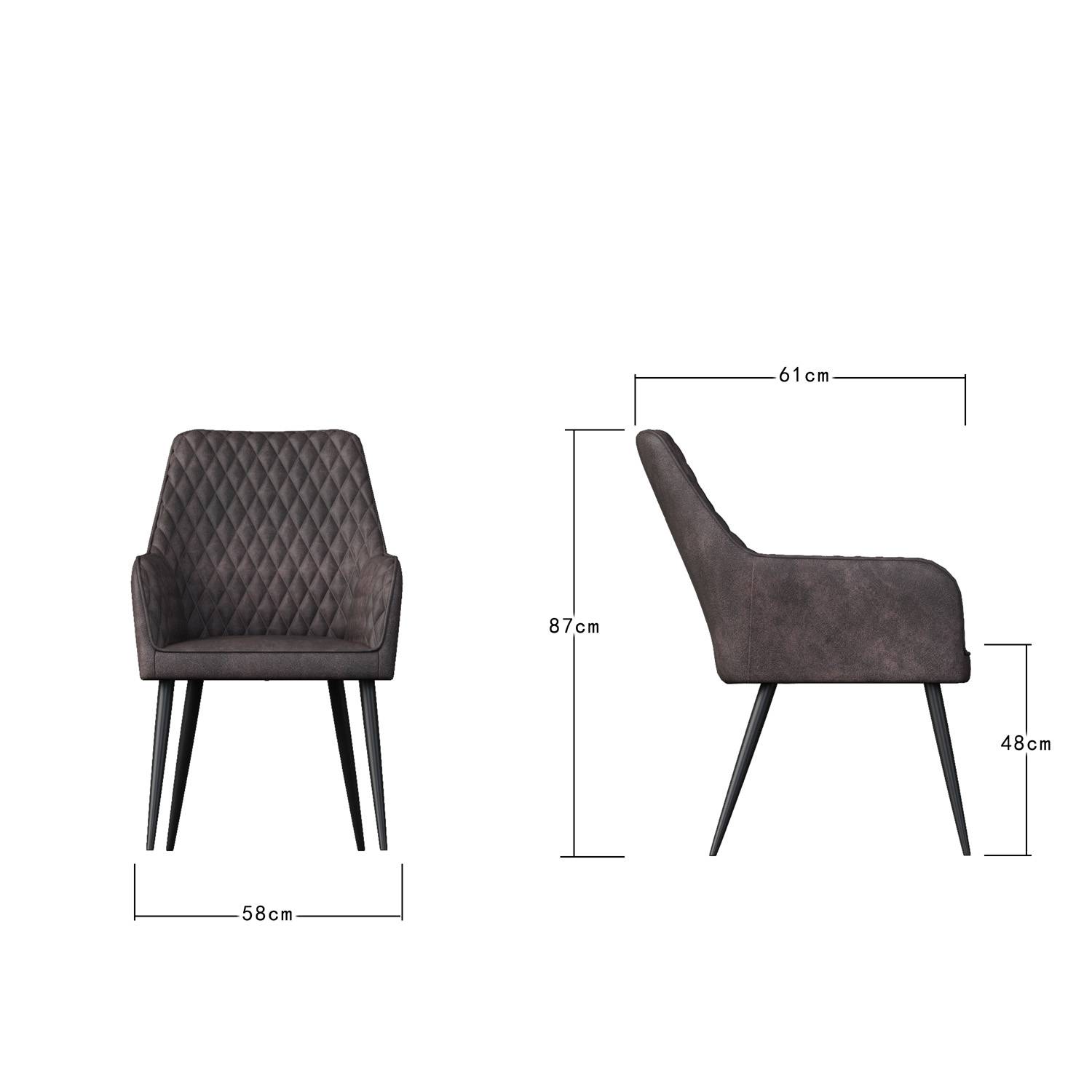 Furniture Online Ella Set 8 Fabric Dining Chair – Brown - Image 8
