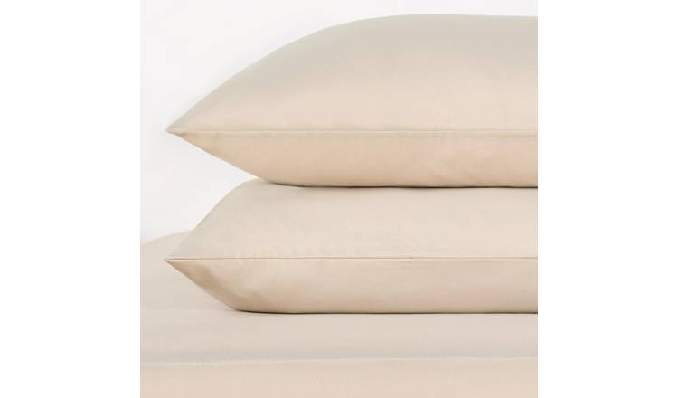 OHS 2 Pack Plain Dyed Housewife Pillowcases - Stone