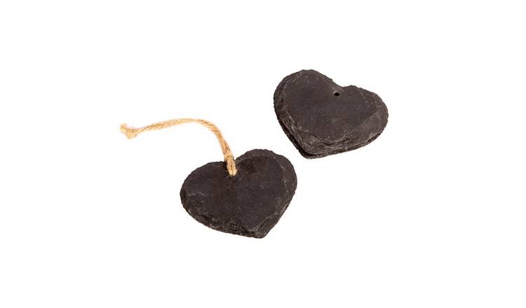 Nicola Spring Slate Heart Hanging Tags - Natural - Pack of 3