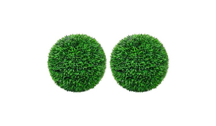 Walplus Pack of 2 Artificial Boxwood Balls - Green - 55 cm