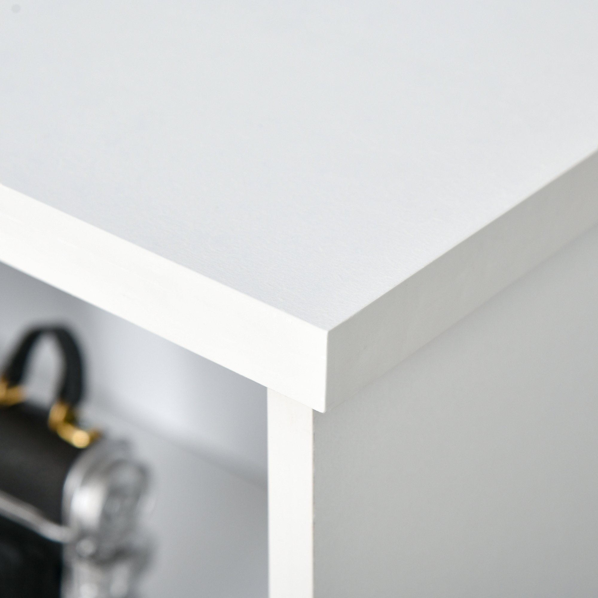 HOMCOM 2 Tier Wooden Freestanding Storage Bookcase with 4 Compartments - White - Image 3