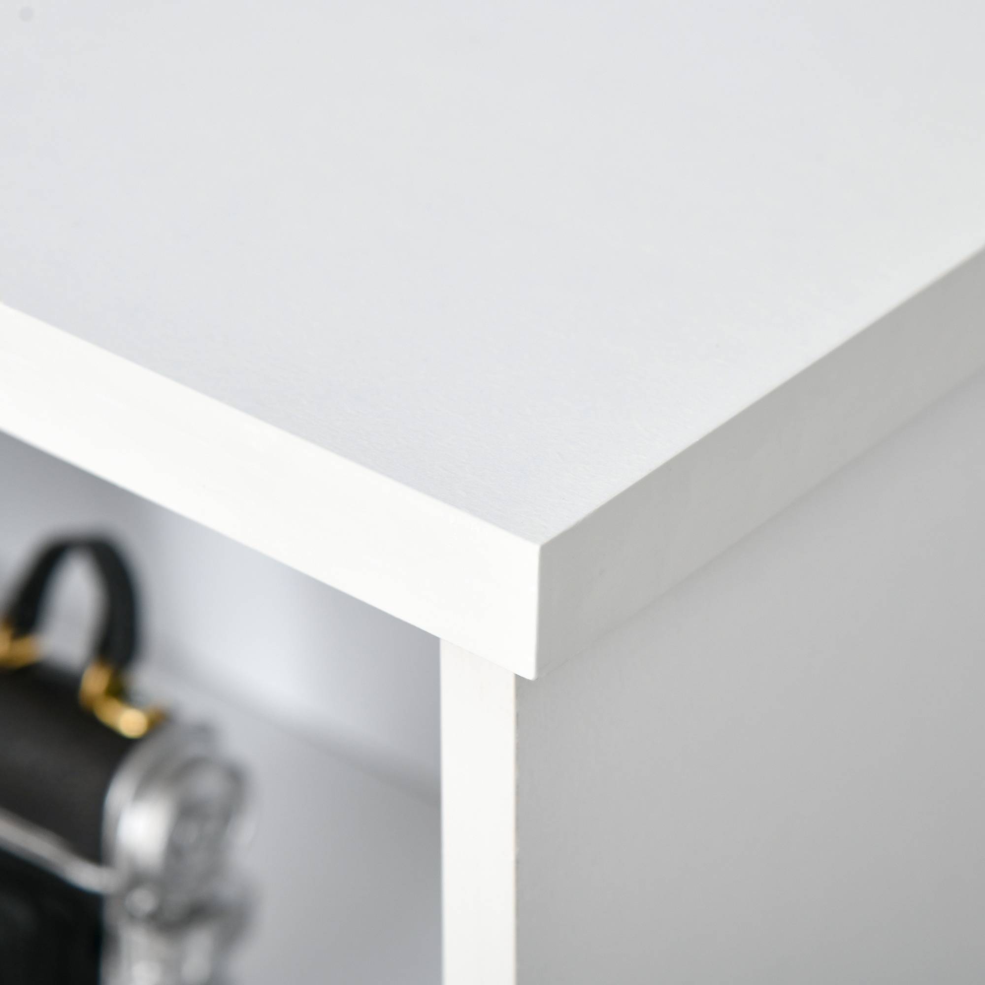HOMCOM 2 Tier Wooden Freestanding Storage Bookcase with 4 Compartments - White - Image 3