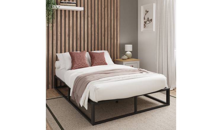 GFW Platform Small Double Metal Bedframe - Black