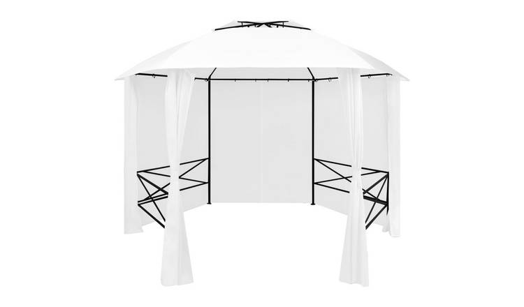 Walplus 360 x 312 x 265 cm 180gsm Garden Marquee with Curtains - White