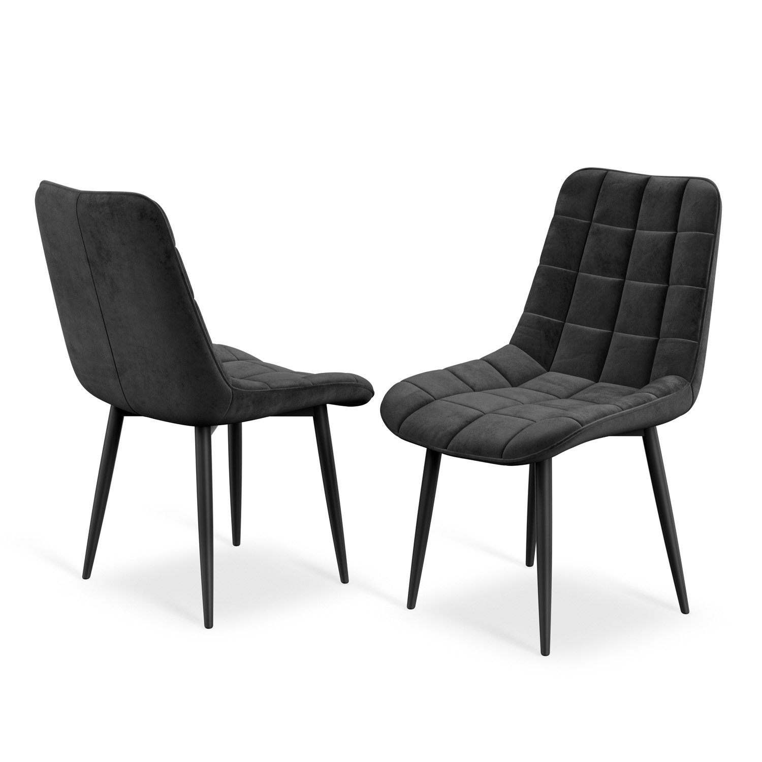 Furniture Online Arlo Nova Walnut Top w Wal Legs Dining Table & 4 Black Chairs - Image 4