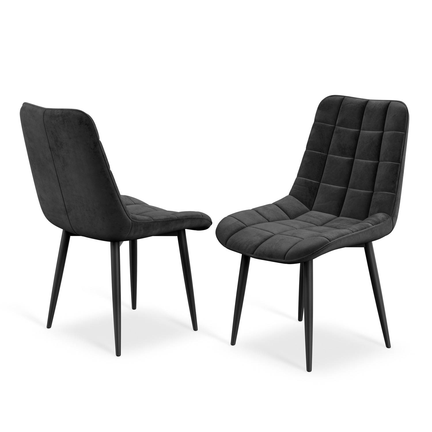 Furniture Online Arlo Nova Walnut Top w Wal Legs Dining Table & 4 Black Chairs - Image 4