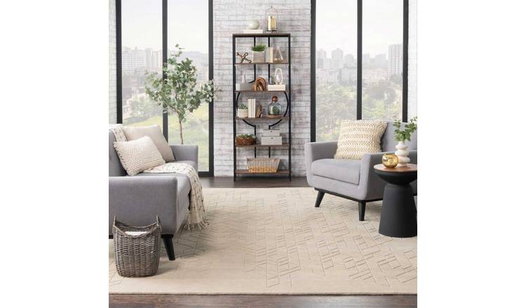 Mega Flooring Beige Modern Geometric Rug - 236 x 297cm
