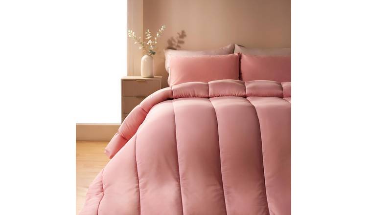 OHS 10.5 Tog Coverless Duvet Set Quilted Cover Bedding Blush - King