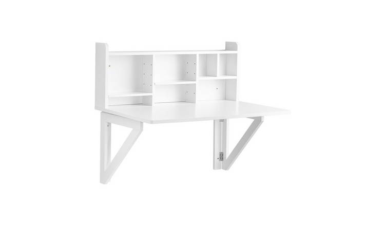 SoBuy 3 Shelf Folding Top Wall Mounted Table - White