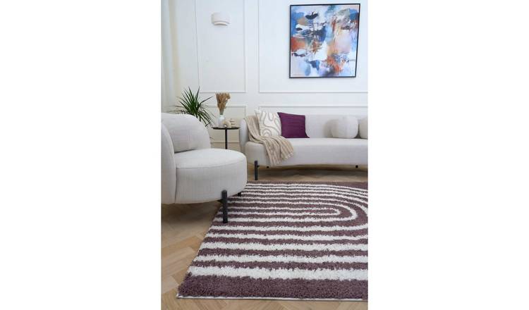 The Rugs Purple Moodi Rainbow Shaggy Runner Rug - 80 x 300cm