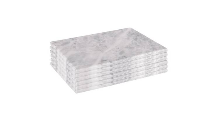 Argon Tableware Rectangle Marble Placemats - Pack of 6
