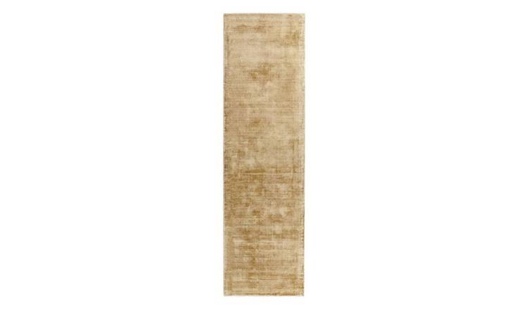 Mega Flooring Gold Handmade Plain Rug - 66 x 240cm