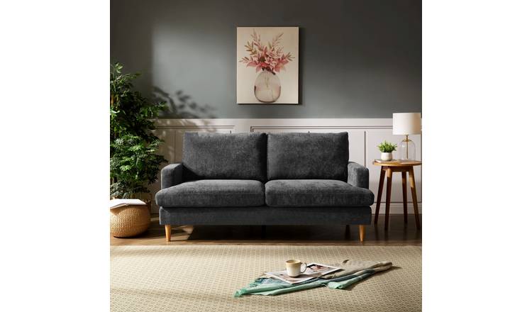 Artemis Home Newsome 3 Seat Fabric Sofa - Dark Grey