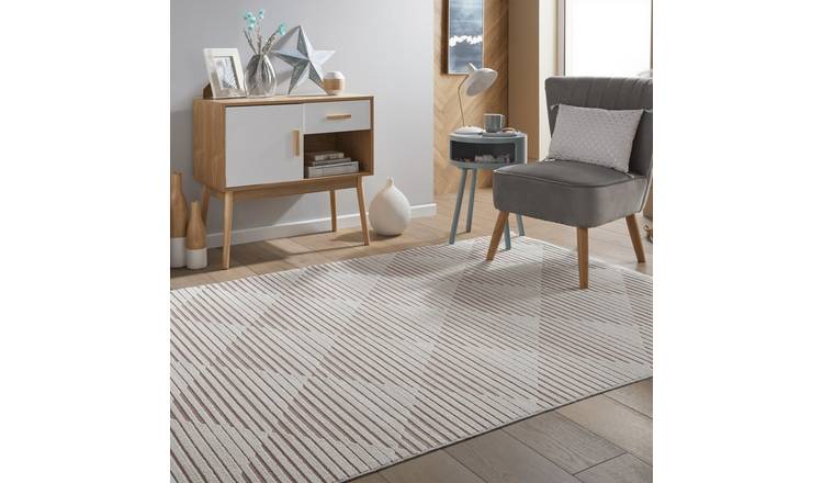 Mega Flooring Pink Modern Geometric Rug - 160 x 220cm