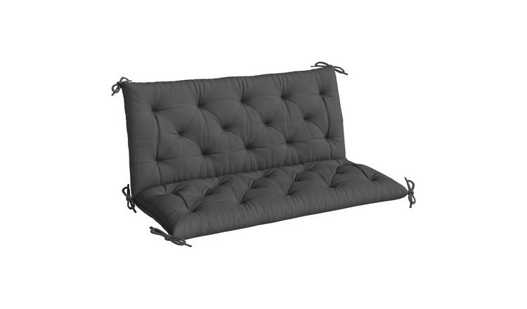 Outsunny 2 Seater Garden Bench Cushions for Indoor and Outdoor - Black