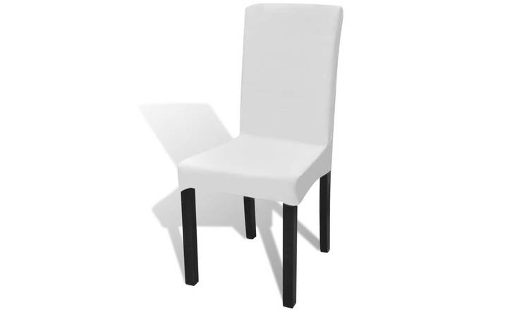 Walplus Pack of 6 Straight Stretchable Chair Cover - White