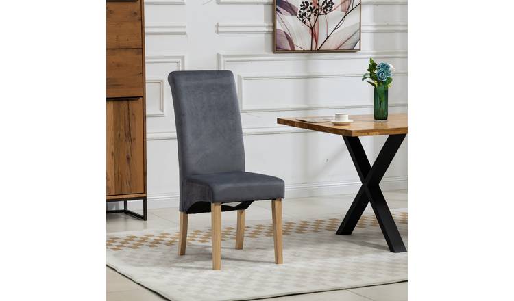 Artemis Home Rimini Velvet Fabric Dining Chairs - Set of 2 - Grey