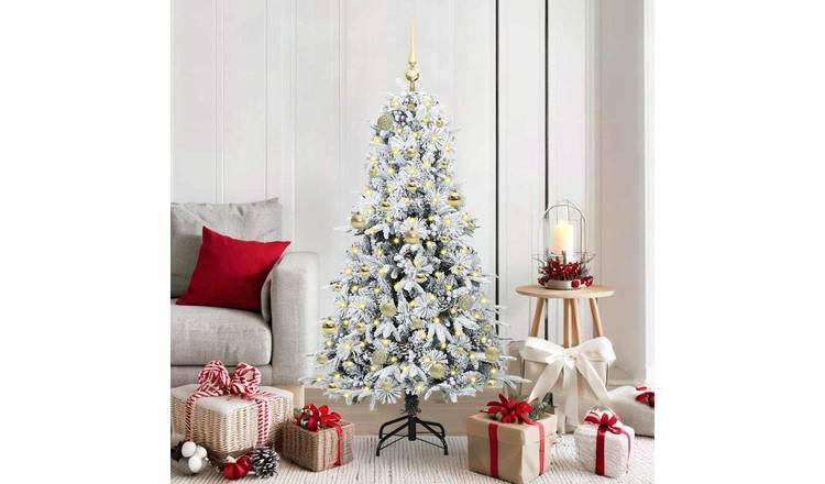 Walplus 150 LED Lights Hinged Christmas Tree Foldable Branches - White - 150 cm